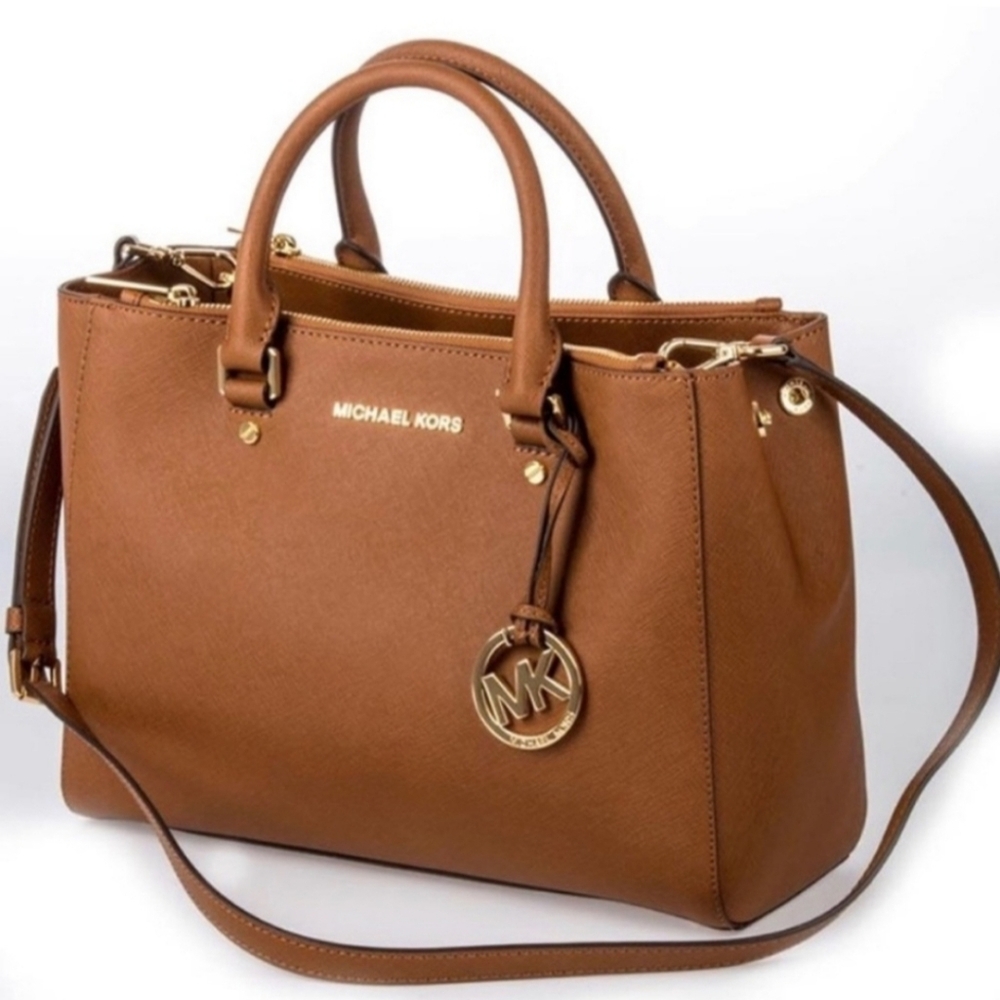 Michael Kors Saffiano Tannish Brown Leather Bag